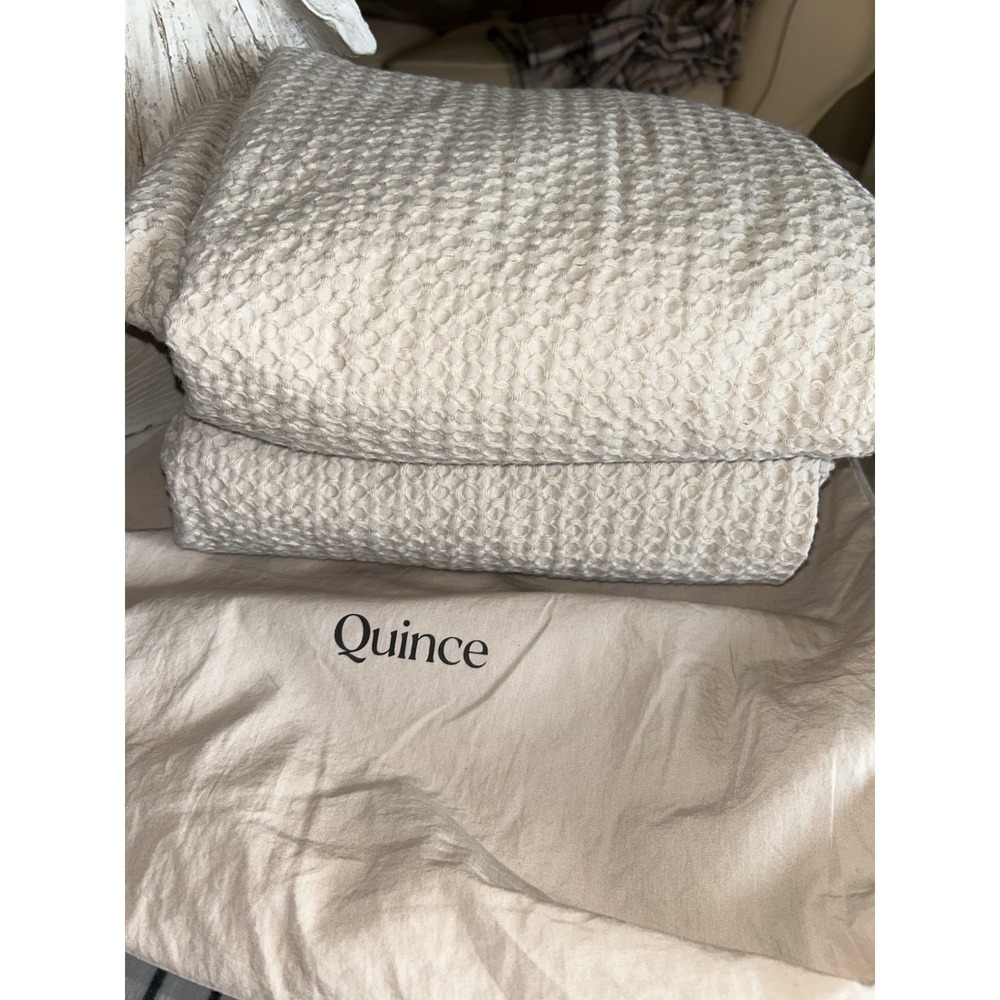 NEW QUINCE HONEYCOMB FULL/QUEEN SAND-BEIGE DUVET